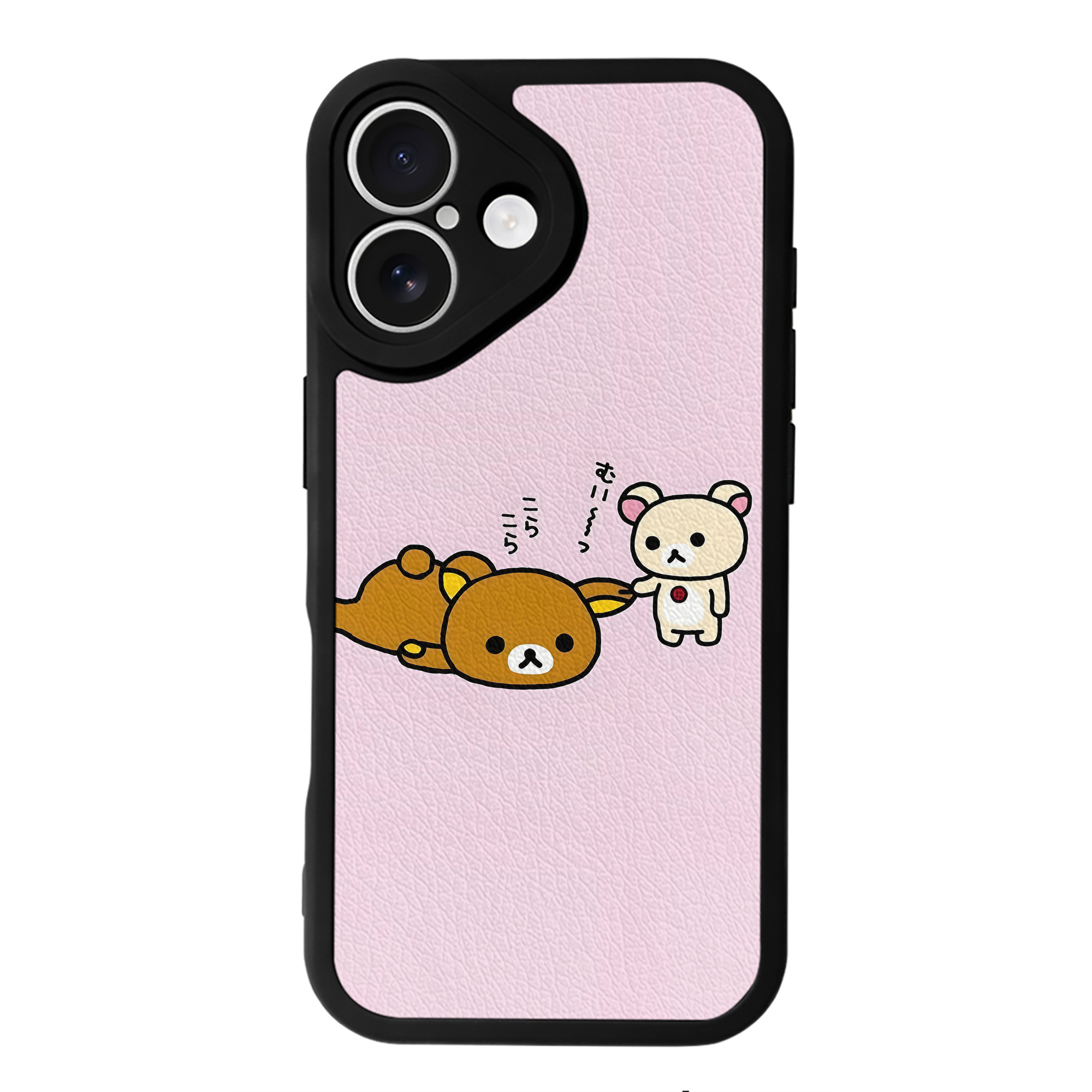 （画像用） リラックマ リラックマ キイロイトリ Rilakkuma Korilakkuma Kiiroitori 【iPhone 16シリーズ対応】シリコンスマホケース（レザー調） 材質：シリコン
